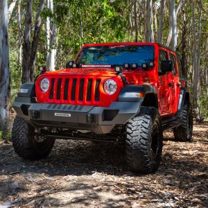 Jeep Wrangler Bumper - Front - Go Rhino - Trailine Full Width - Black - `07-`20